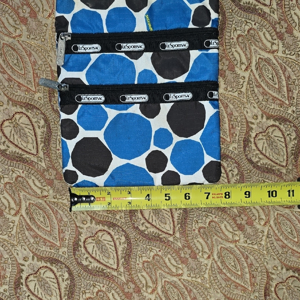 LeSportsac Blue and Black Polka Dot Shoulder Bag Crossbody Bag - Picture 7 of 9